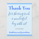 [ Thumbnail: Plain, Blue "Thank You" Postcard ]