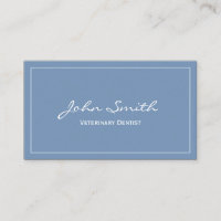 Plain Blue Veterinary Dentist Business Card