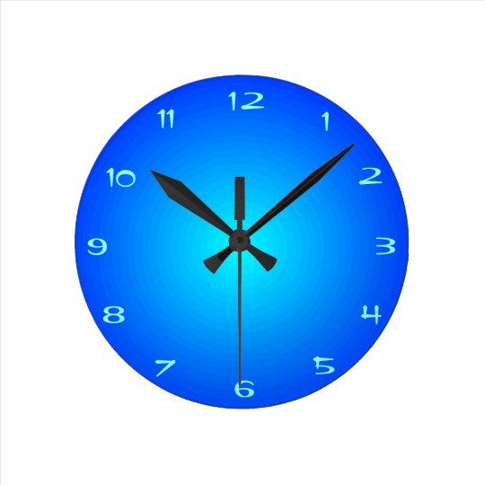 Plain Blue with Aqua Centre > Kitchen Clocks