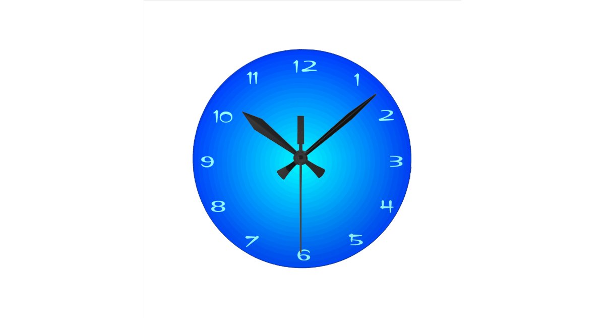 Plain Blue With Aqua Centre Kitchen Clocks Zazzle Com