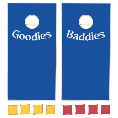 Plain Blue with Red Yellow Bags Cornhole Set