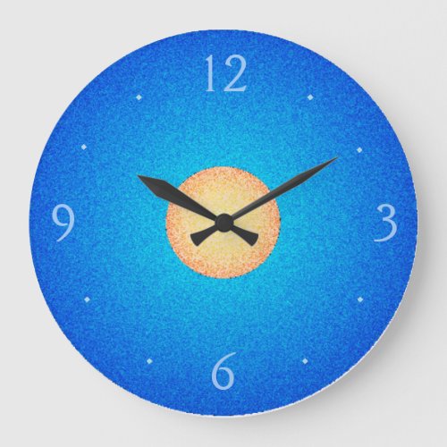 Plain Blue with YellowOrange CentreWall Clock
