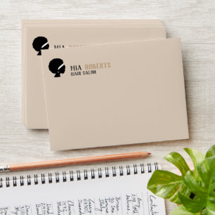 Plain blush and black envelope