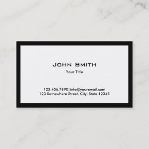 Plain Bold Black Border Business Card