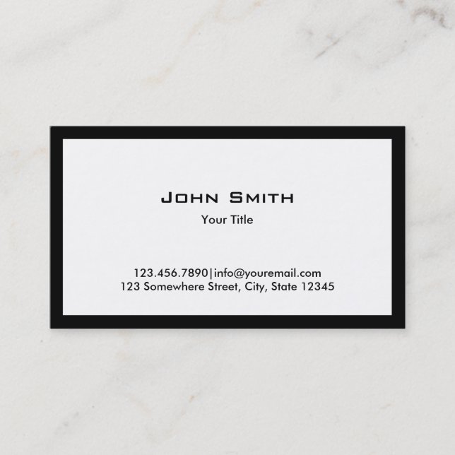 Plain Bold Black Border Business Card (Front)
