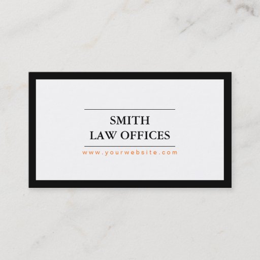 Customizable Plain Bold Border Lawyer/Attorney Business Card