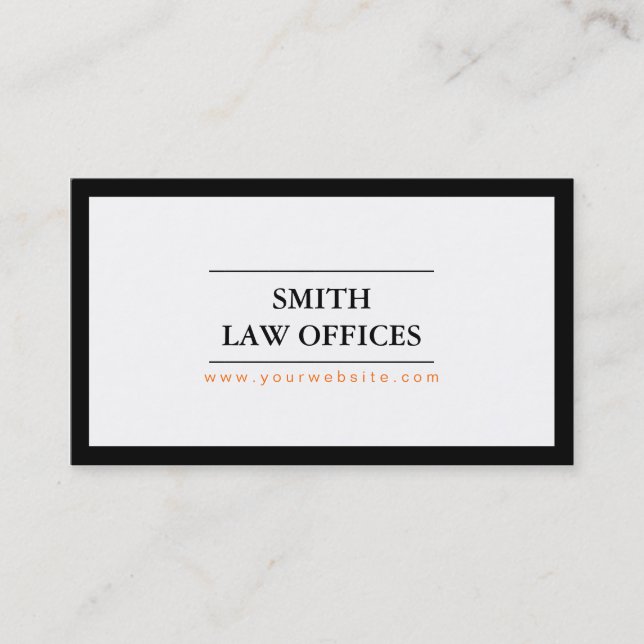 Plain Bold Border Lawyer/Attorney Business Card (Front)