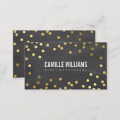 PLAIN BOLD MINIMAL confetti gold classy chalkboard Business Card (Front/Back)