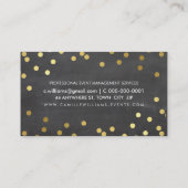 PLAIN BOLD MINIMAL confetti gold classy chalkboard Business Card (Back)