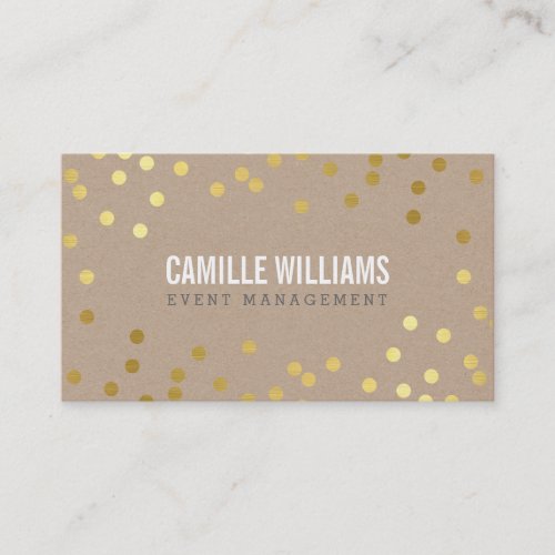 PLAIN BOLD MINIMAL confetti gold eco natural kraft Business Card Templates