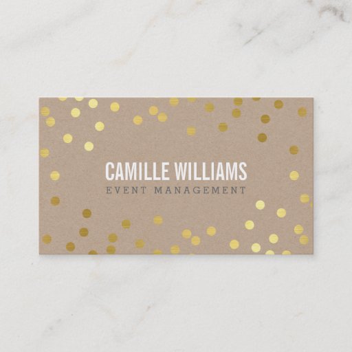 Customizable PLAIN BOLD MINIMAL confetti gold eco natural kraft Business Card Templates