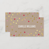 PLAIN BOLD MINIMAL confetti gold pink red kraft Business Card (Front/Back)