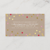 PLAIN BOLD MINIMAL confetti gold pink red kraft Business Card (Back)