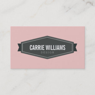 PLAIN BOLD MINIMAL smart badge logo baby pink gray Business Card