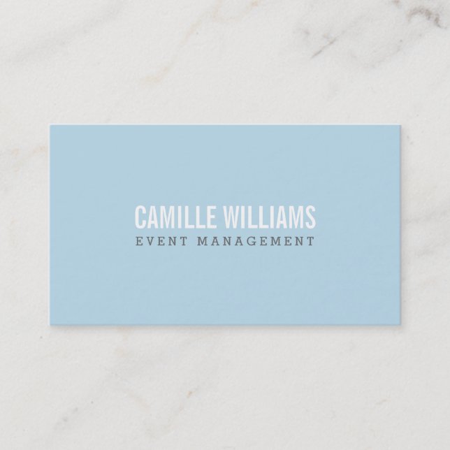 PLAIN BOLD MINIMAL smart text baby blue + gray Business Card (Front)