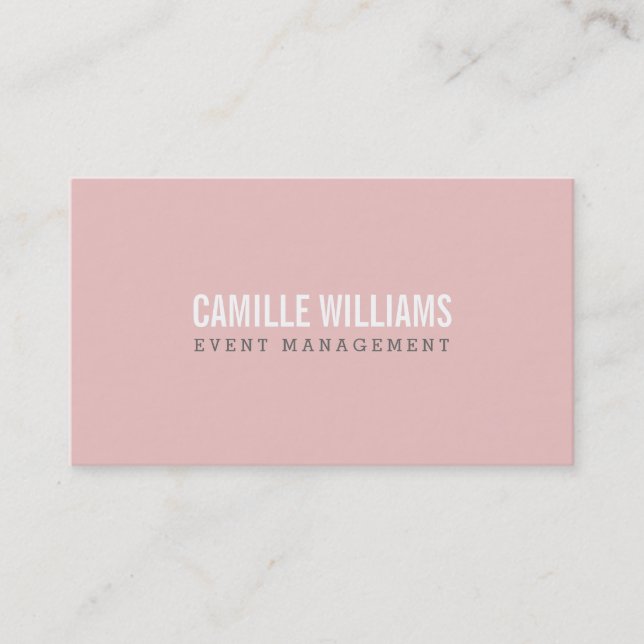PLAIN BOLD MINIMAL smart text baby pink + gray Business Card (Front)