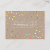 PLAIN BOLD MINIMAL smart text confetti gold kraft Business Card (Back)