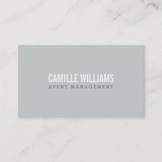 PLAIN BOLD MINIMAL smart text monochromatic gray Business Card (Front)