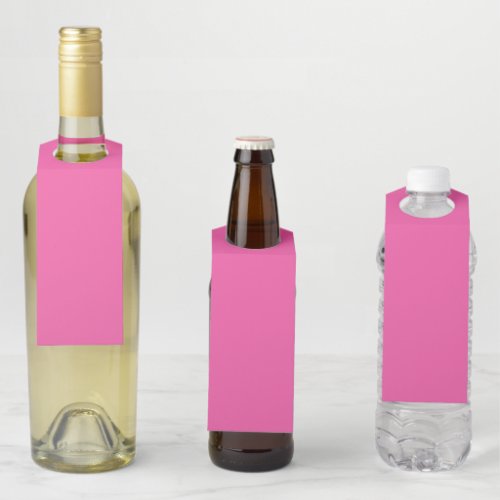 Plain bright hot pink bottle hanger tag