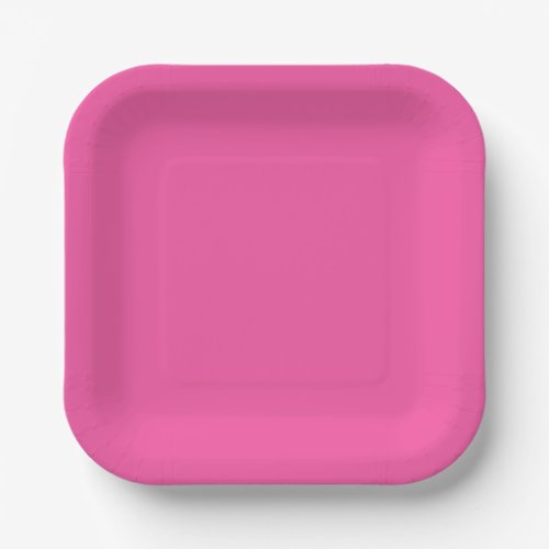 Plain bright hot pink paper plates