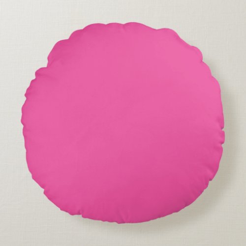 Plain bright hot pink round pillow