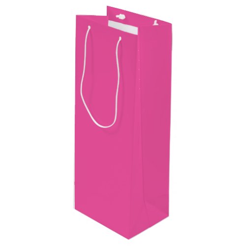 Plain bright hot pink wine gift bag