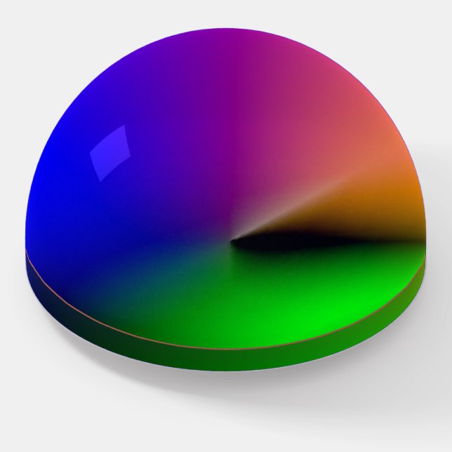 Plain Bright Multicolored Paperweight (Angled)