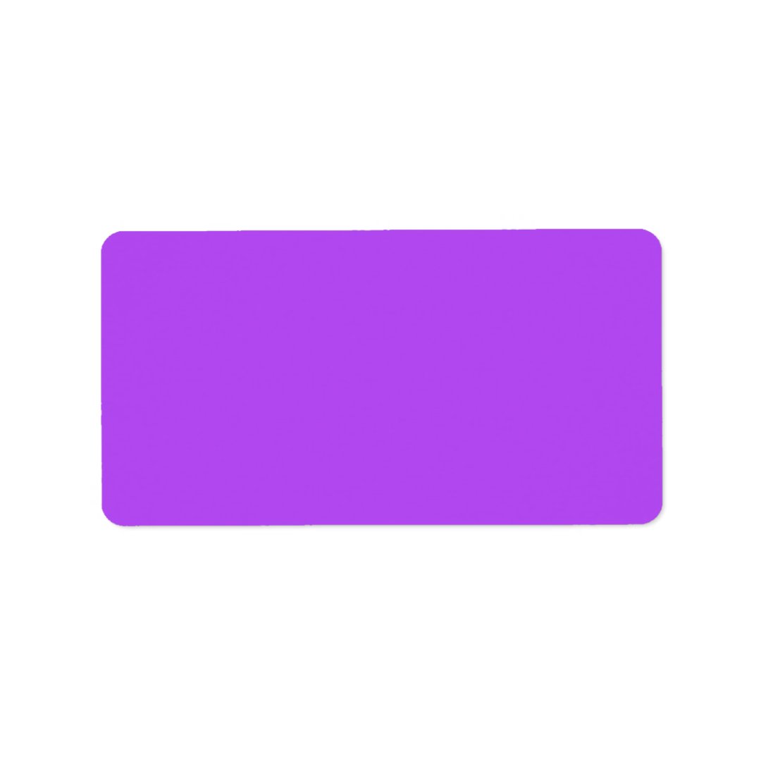 Plain bright violet purple solid background blank label | Zazzle