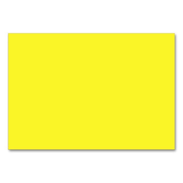 Plain Bright Yellow  color Table Number (Front)