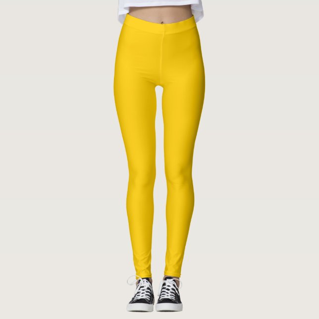 Plain Bright Yellow leggings (Front)