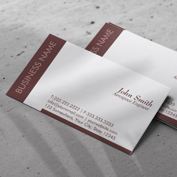 Plain Brown Aerospace Engineer Business Card by cardfactory at Zazzle