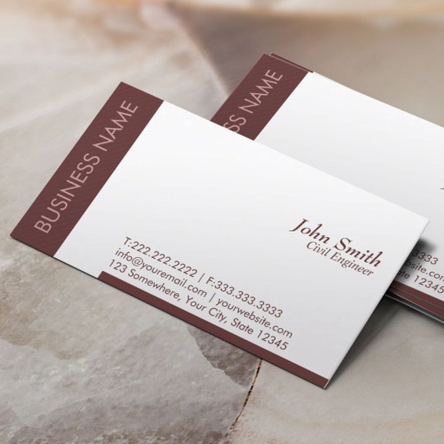 Plain Brown Civil Engineer Business Card (Creator Uploaded)