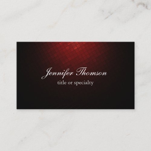 Plain Brownish Red Classical Handwriting Business Card