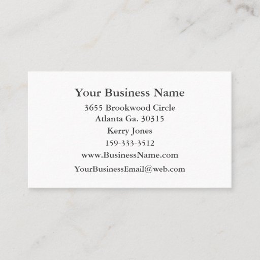 Customizable Plain Business Card