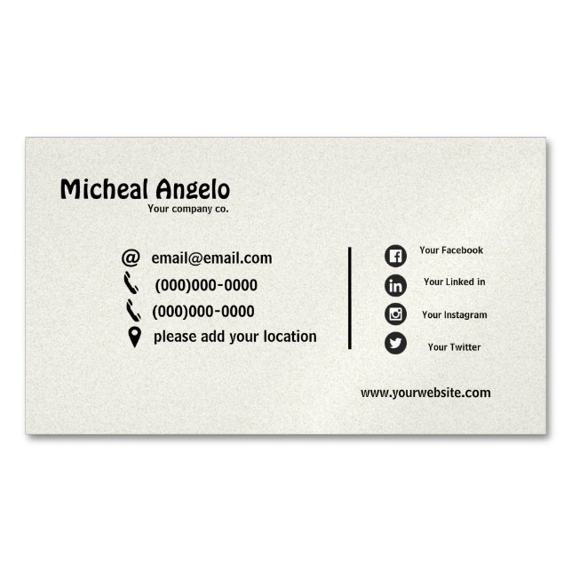 Plain business card magnet (Front)