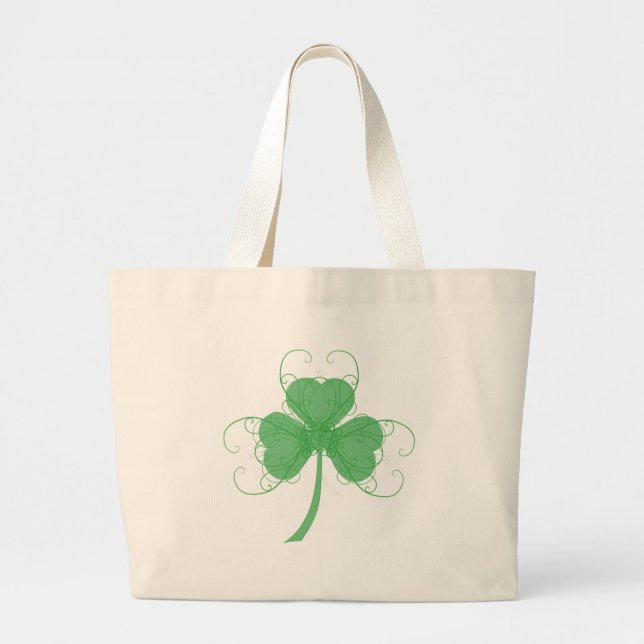 Plain But Fancy Shamrock Products Large Tote Bag (Front)