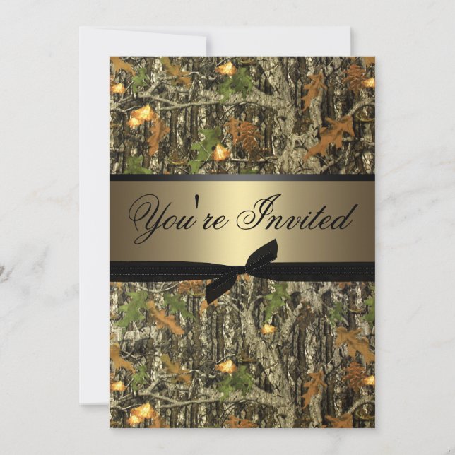 Plain Camo Wedding Invitation (Front)