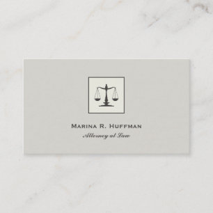Plain chic Attorney  Justice Scale Professional Business Card