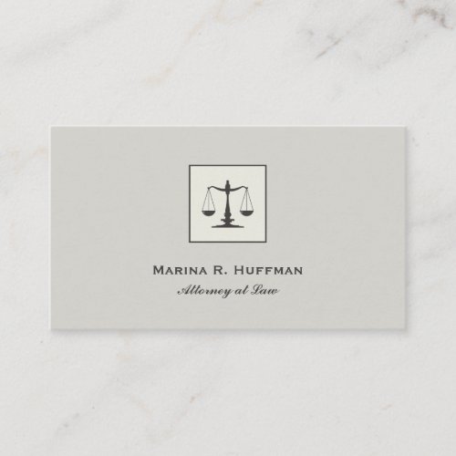 Plain chic Attorney  Justice Scale Professional Business Card