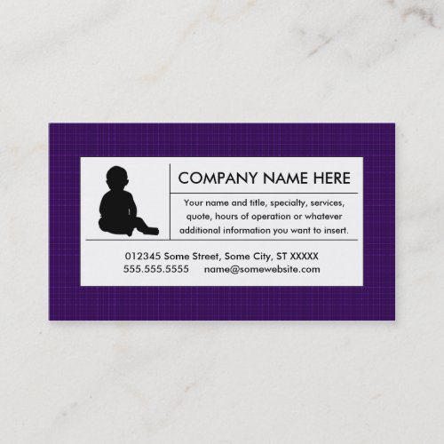 plain childcare business card