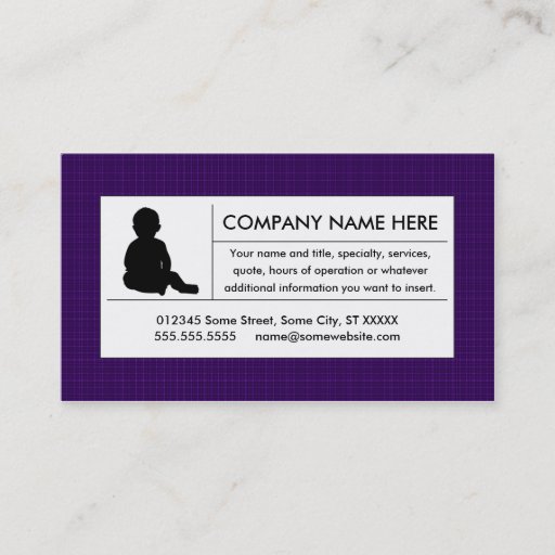 Customizable plain childcare business card