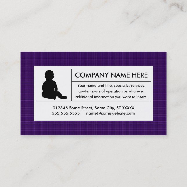 plain childcare business card (Front)