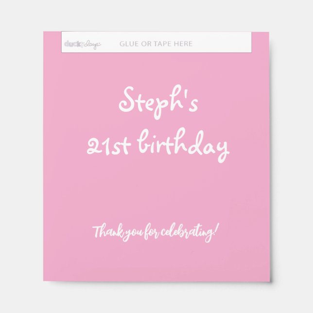 Plain Choc Wrapper - printed pink background Hershey Bar Favors (Front)