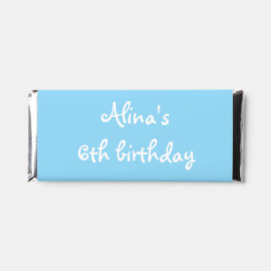 Plain Choc Wrapper - printed sky blue background Hershey Bar Favors