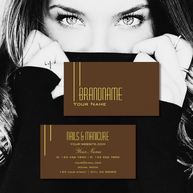 Plain Chocolate Brown Simple Chic and Professional Business Card (Creator Uploaded)