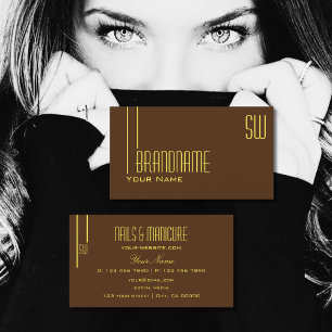 Plain Chocolate Brown with Monogram Professional Business Card