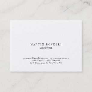 Plain Chubby Professional White Business Card