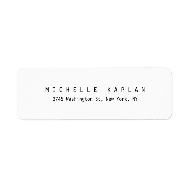 Plain Classic Black White Minimalist Professional Label (Front)