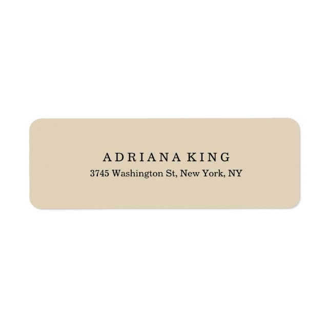 Plain Classical Beige Minimalist Professional Chic Label (Front)