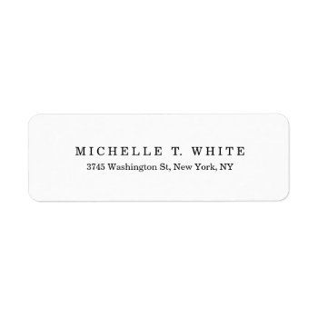 Plain Classical Black White Minimalist Label by made_in_atlantis at Zazzle